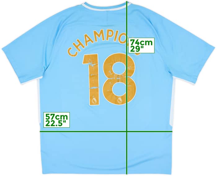 2017-18 Manchester City Home Shirt Champions #18 - 5/10 - (XL)