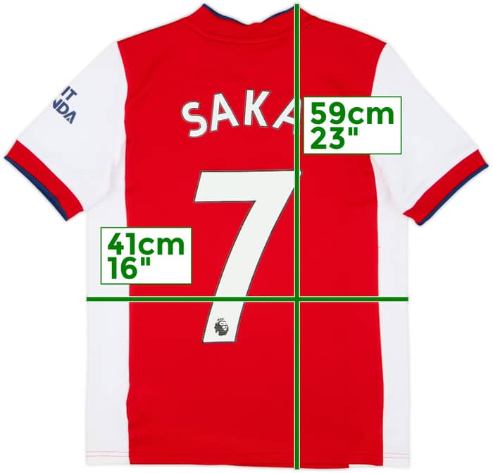 2021-22 Arsenal Home Shirt Saka #7 - 8/10 - (M.Boys)