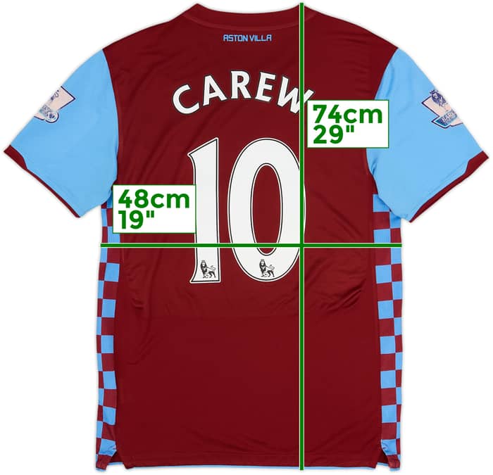 2010-11 Aston Villa Home Shirt Carew #10 - 6/10 - (M)