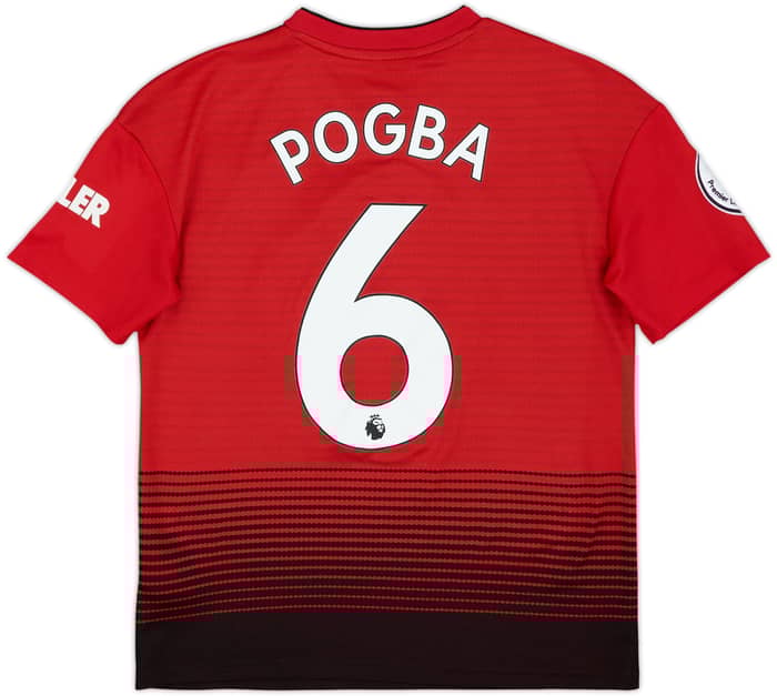2018-19 Manchester United Home Shirt Pogba #6 - 9/10 - (L.Boys)