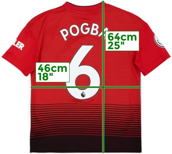 2018-19 Manchester United Home Shirt Pogba #6 - 9/10 - (L.Boys)