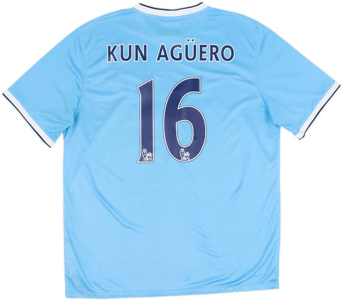2013-14 Manchester City Home Shirt Kun Aguero #16 - 8/10 - (XL)
