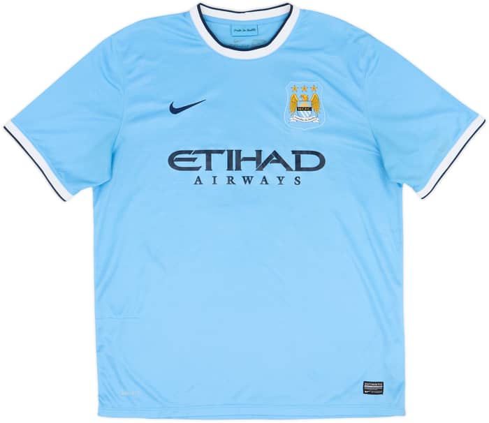 2013-14 Manchester City Home Shirt Kun Aguero #16 - 8/10 - (XL)