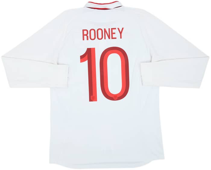 2012-13 England Home L/S Shirt Rooney #10 - 9/10 - (M)