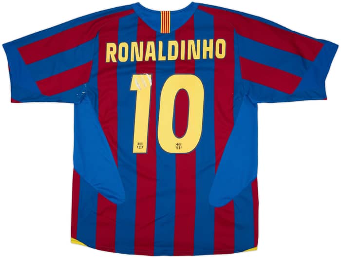 2005-06 Barcelona Home Shirt Ronaldinho #10 - 5/10 - (L)