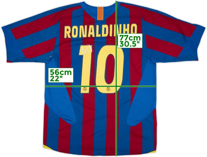 2005-06 Barcelona Home Shirt Ronaldinho #10 - 5/10 - (L)