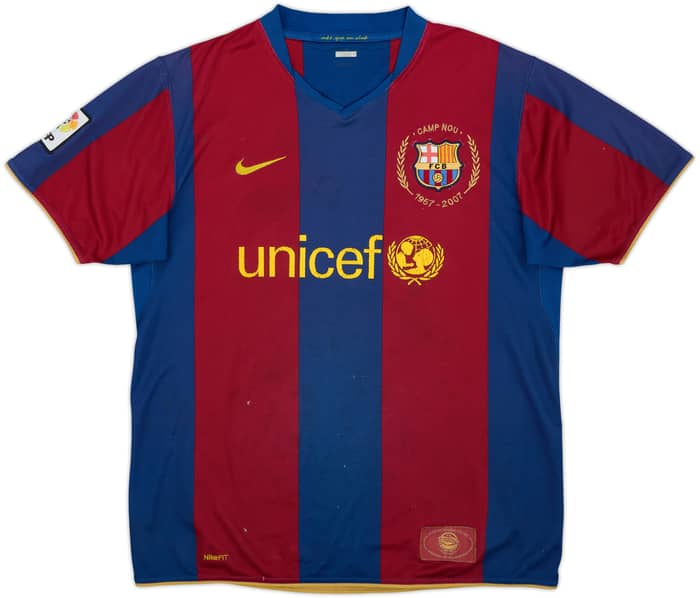 2007-08 Barcelona Home Shirt - 4/10 - (L)
