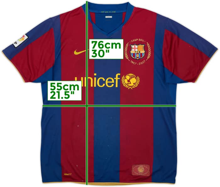 2007-08 Barcelona Home Shirt - 4/10 - (L)