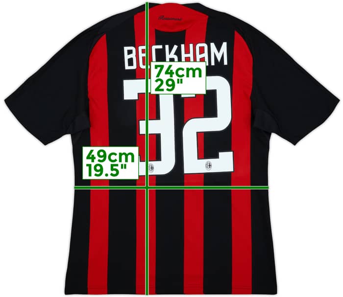 2008-09 AC Milan Home Shirt Beckham #23 - 8/10 - (M)