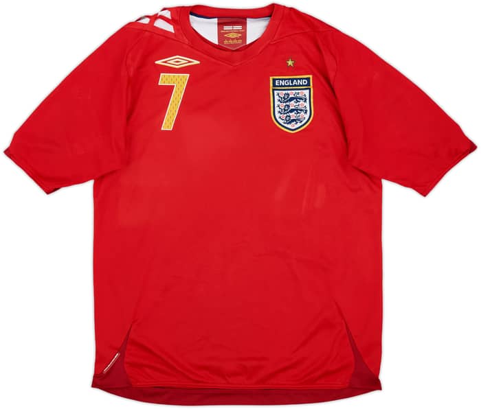 2006-08 England Away Shirt Beckham #7 - 7/10 - (M)
