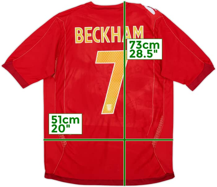 2006-08 England Away Shirt Beckham #7 - 7/10 - (M)
