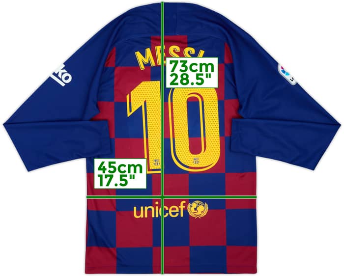 2019-20 Barcelona Home L/S Shirt Messi #10 - 9/10 - (S)