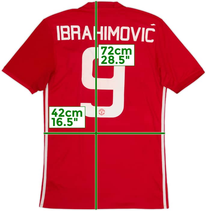 2016-17 Manchester United Home Shirt Ibrahimovic #9 - 6/10 - (S)