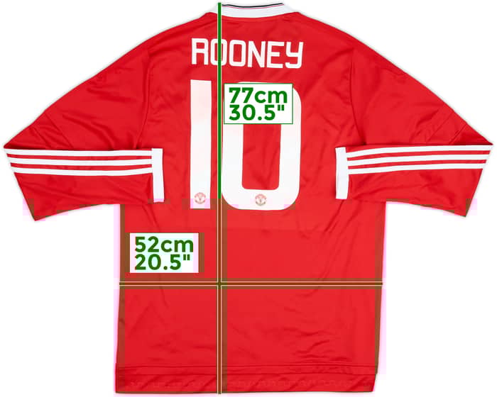 2015-16 Manchester United Home L/S Shirt Rooney #10 - 5/10 - (L)