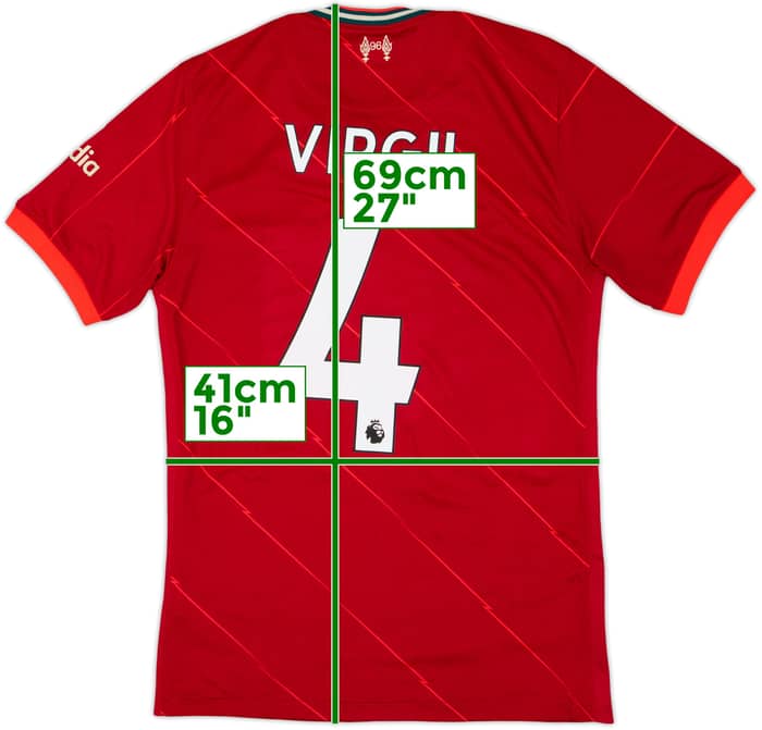 2021-22 Liverpool Home Shirt Virgil #4 - 8/10 - (S)