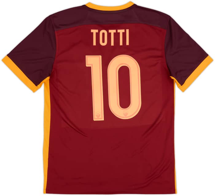 2015-16 Roma Home Shirt Totti #10 - 9/10 - (M)