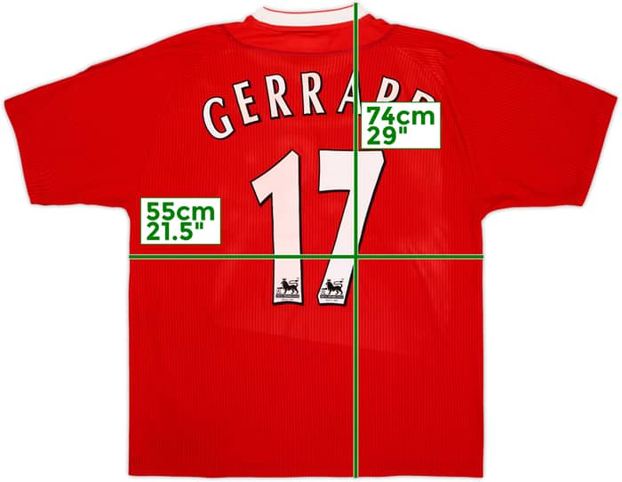 2002-04 Liverpool Home Shirt Gerrard #17 - 6/10 - (L)