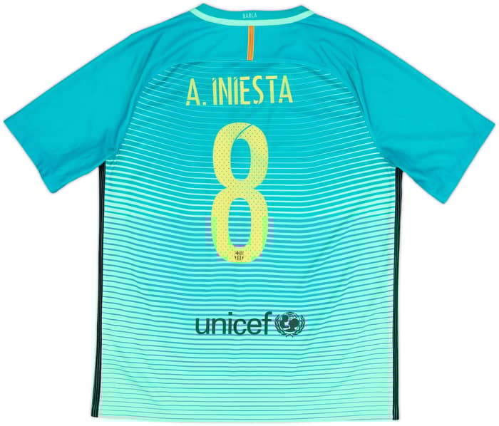 2016-17 Barcelona Third Shirt A.Iniesta #8 - 8/10 - (L)