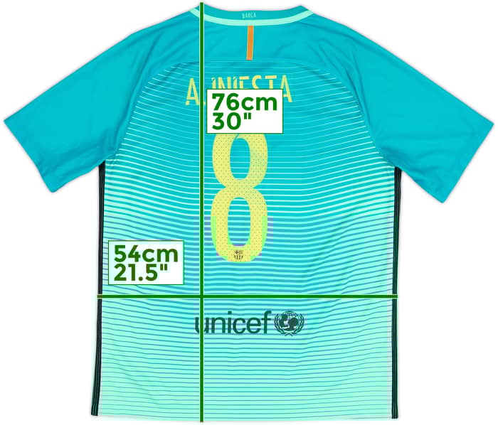 2016-17 Barcelona Third Shirt A.Iniesta #8 - 8/10 - (L)