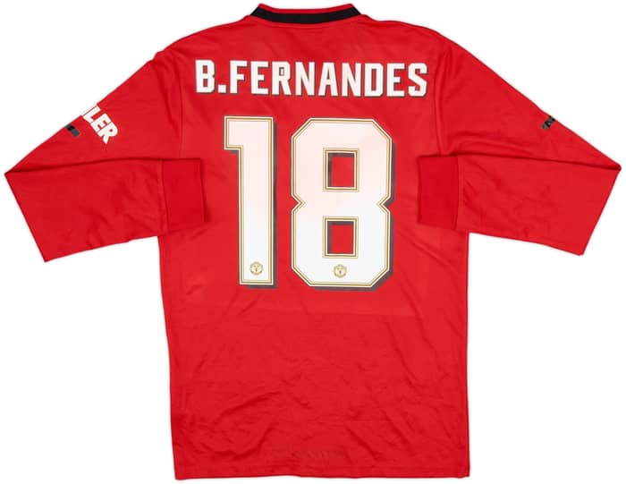 2019-20 Manchester United Home L/S Shirt B.Fernandes #18 - 5/10 - (S)