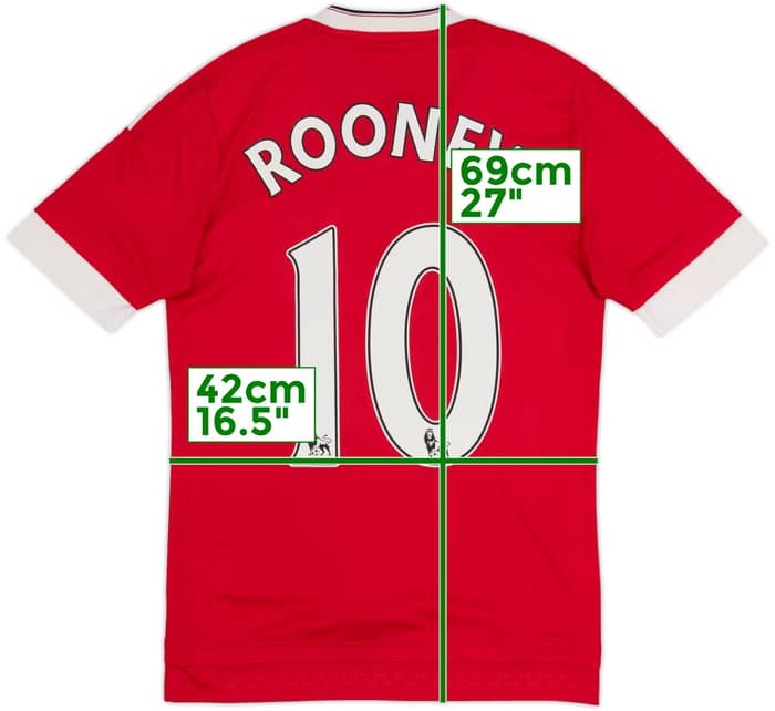 2015-16 Manchester United Home Shirt Rooney #10 - 6/10 - (XS)