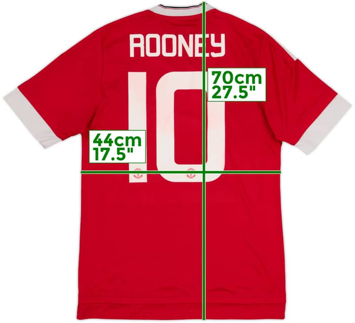 2015-16 Manchester United Home Shirt Rooney #10 - 8/10 - (S)