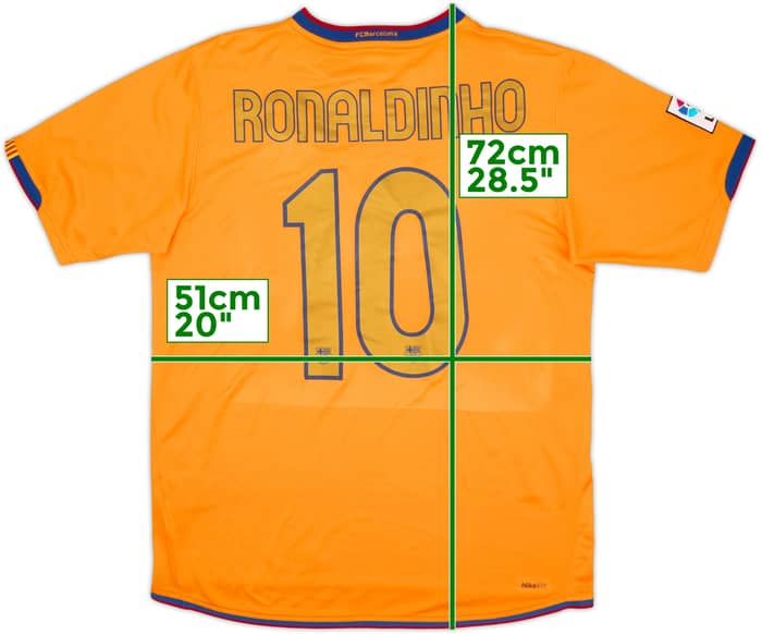2006-08 Barcelona Away Shirt Ronaldinho #10 - 9/10 - (M)