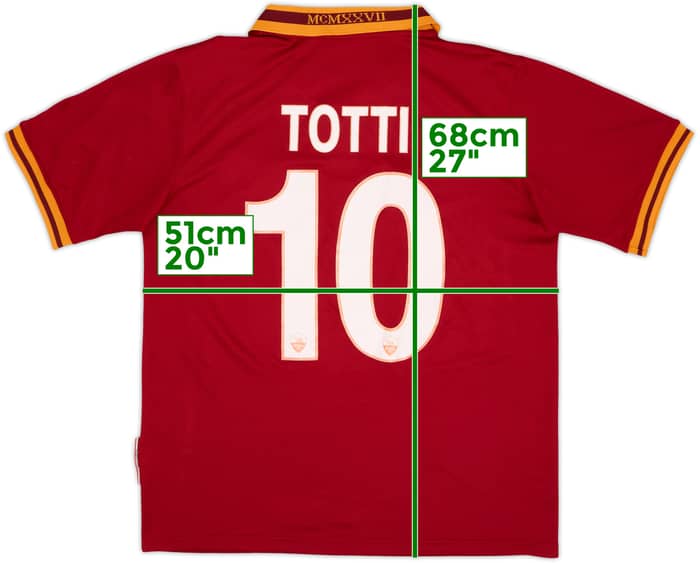 2013-14 Roma Home Shirt Totti #10 - 5/10 - (M)