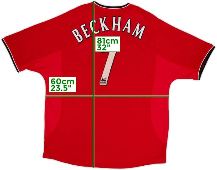 2000-02 Manchester United Home Shirt Beckham #7 - 5/10 - (XXL)