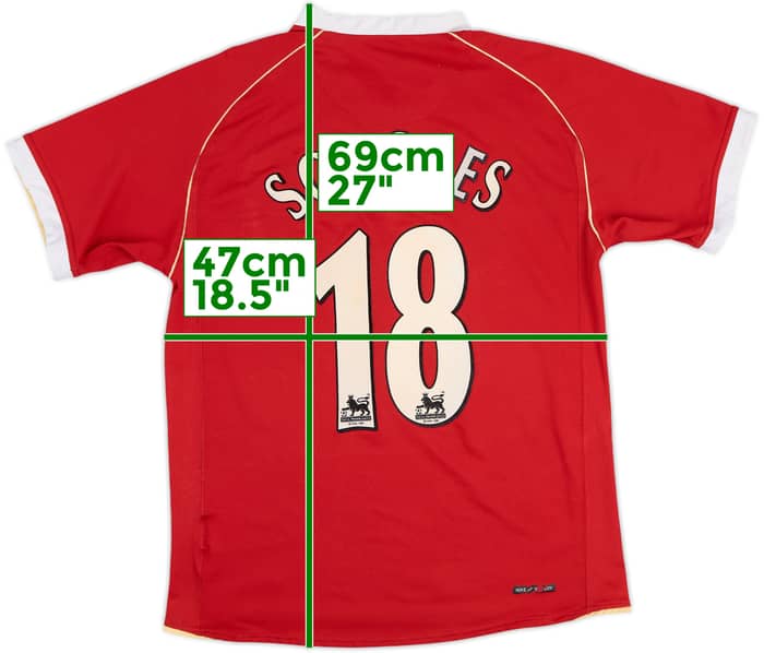 2006-07 Manchester United Home Shirt Scholes #18 - 6/10 - (S)