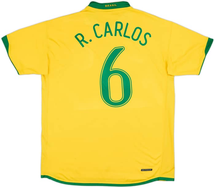 2006-08 Brazil Home Shirt R. Carlos #6 - 7/10 - (XL)