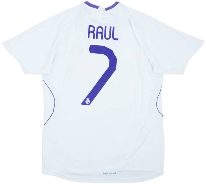 2007-08 Real Madrid Home Shirt Raul #7 - 6/10 - (XL.Boys)