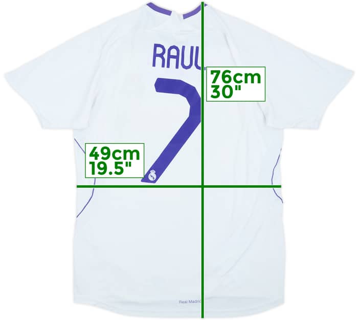 2007-08 Real Madrid Home Shirt Raul #7 - 6/10 - (XL.Boys)