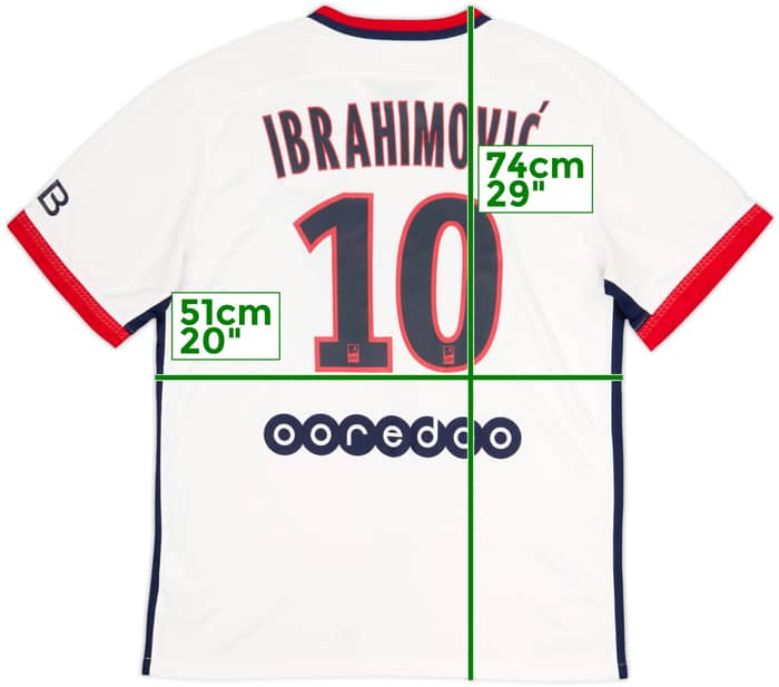 2015-16 Paris Saint-Germain Away Shirt Ibrahimovic #10 - 6/10 - (L)