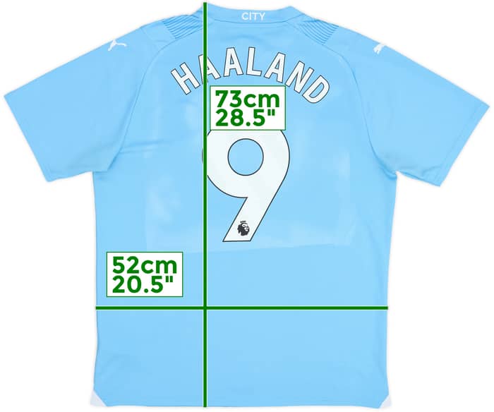 2023-24 Manchester City Home Shirt Haaland #9 - 6/10 - (L)