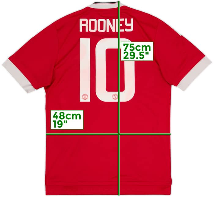 2015-16 Manchester United Home Shirt Rooney #10 - 5/10 - (L)