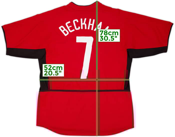 2002-04 Manchester United Home Shirt Beckham #7 - 7/10 - (L)