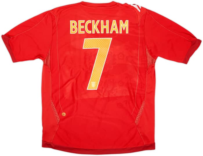 2006-08 England Away Shirt Beckham #7 - 5/10 - (L)