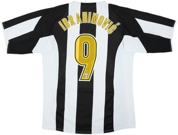 2004-05 Juventus Home Shirt Ibrahimovic #9 - 8/10 - (M)