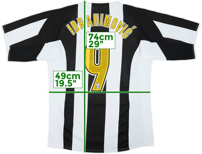 2004-05 Juventus Home Shirt Ibrahimovic #9 - 8/10 - (M)