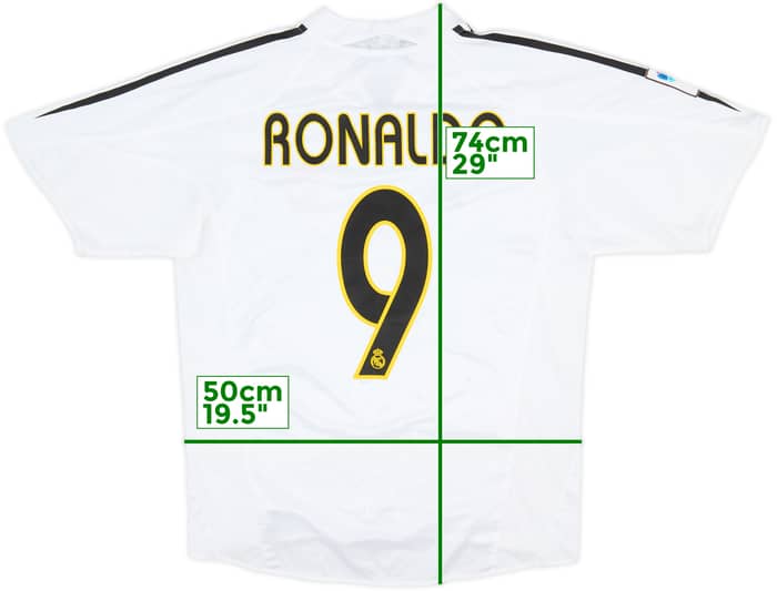 2004-05 Real Madrid Home Shirt Ronaldo #9 - 6/10 - (M)