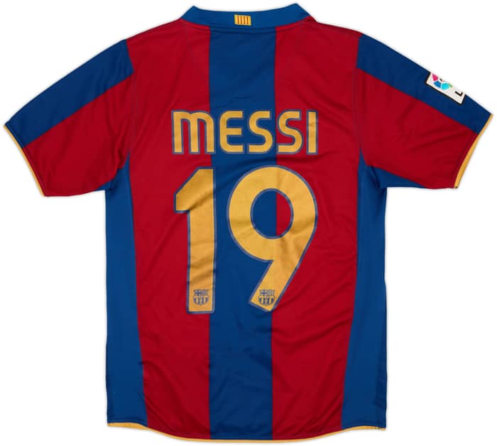 2007-08 Barcelona Home Shirt Messi #19 - 8/10 - (S)