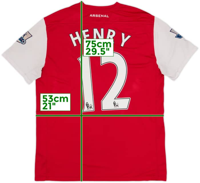 2011-12 Arsenal Home Shirt Henry #12 - 6/10 - (L)