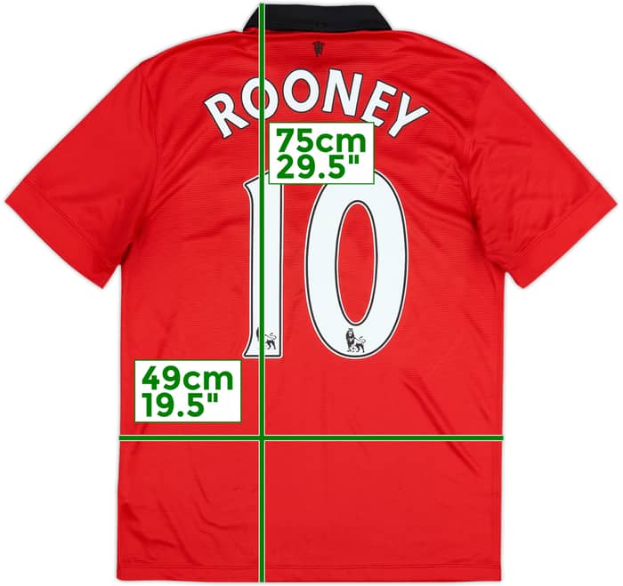 2013-14 Manchester United Home Shirt Rooney #10 - 8/10 - (M)