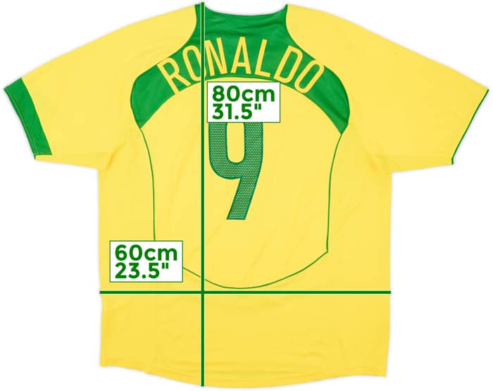 2004-06 Brazil Home Shirt Ronaldo #9 - 8/10 - (XL)