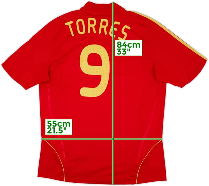 2007-09 Spain Home Shirt Torres #9 - 6/10 - (XL)