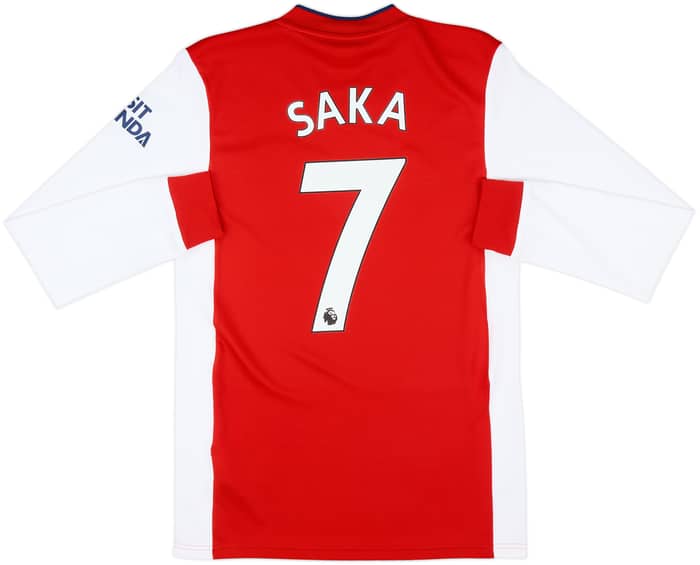 2021-22 Arsenal Home L/S Shirt Saka #7 - 10/10 - (S)