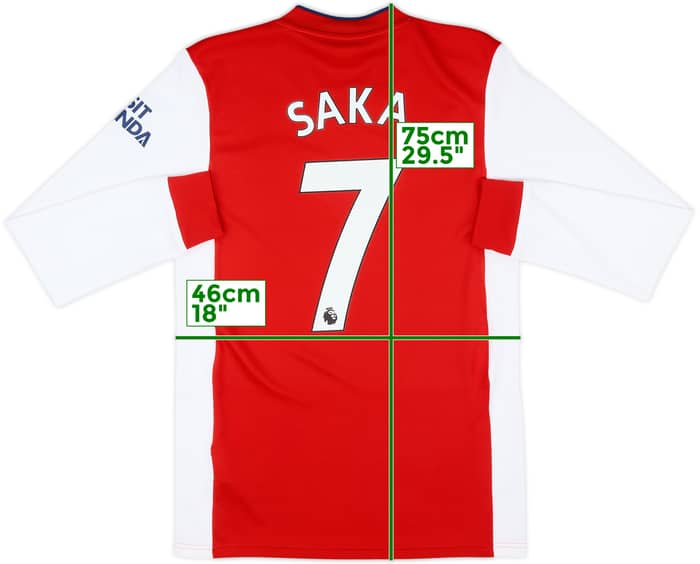 2021-22 Arsenal Home L/S Shirt Saka #7 - 10/10 - (S)