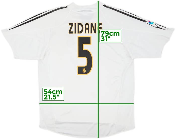 2004-05 Real Madrid Home Shirt Zidane #5 - 6/10 - (L)