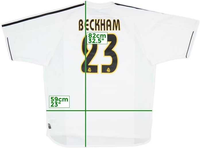 2003-04 Real Madrid Home Shirt Beckham #23 - 7/10 - (XL)